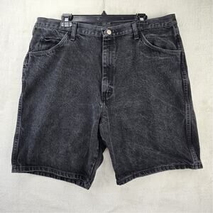 Wrangler Hero Originals Black Jean Shorts Men’s 40 Jorts (Fits 38x9) Baggy Y2K